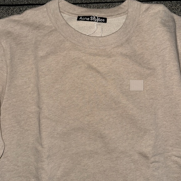acne studios CREW NECK SWEATSHIRT - NWT- Unisex size small -  Oatmeal melange - Picture 4 of 10